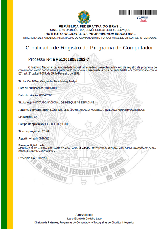 Certificado de Registro - GeoDMA