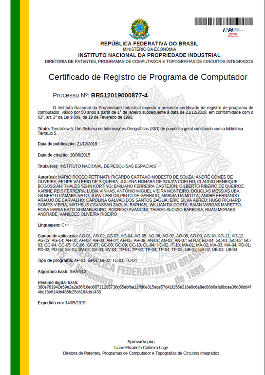 Certificado de Registro - TerraView 5